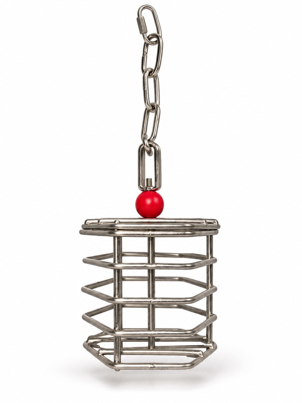 Stainless Steel Hanging Parrot Foraging Basket Bird Toy Treat Holder Cage